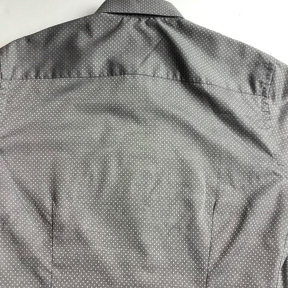 ETON slim gray dotted cotton shirt Sz M 15 -38 cm made in Europe - Picture 7 of 7